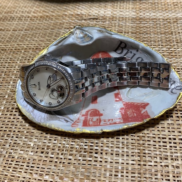 Decoupage Trinket Dish & Accent Piece Hand-painted & Glazed Seashell - Picture 4 of 5